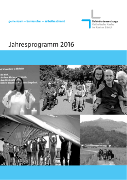 Jahresprogramm 2016 - Behindertenseelsorge