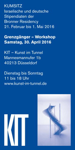 Workshop Flyer - Kunst im Tunnel