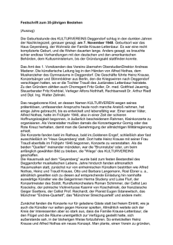 Festschrift 35 Jahre - Kulturverein Deggendorf eV