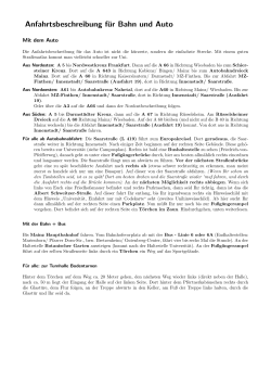 die Wegbeschreibung