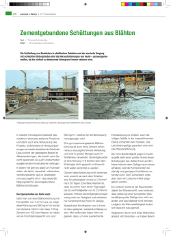 Zementgebundene Schüttungen aus Blähton