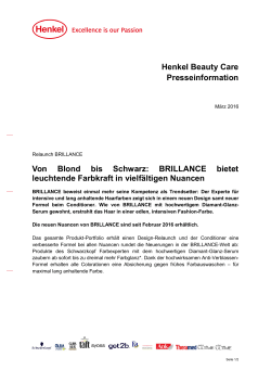 Henkel Beauty Care Presseinformation Von Blond bis Schwarz