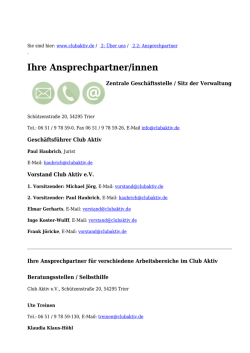 Ihre Ansprechpartner/innen