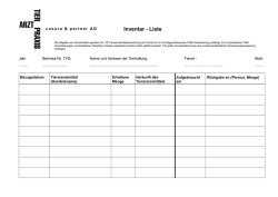Inventar-Liste f&uuml;r Tierarzneimittel die auf Vorrat abgegeben wurden
