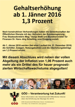Mit diesem Abschluss wird neben der vollen Abgeltung der Inflation