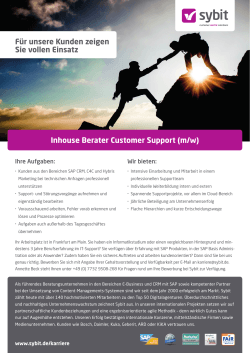 Inhouse Berater Customer Support (m/w) Für unsere Kunden zeigen