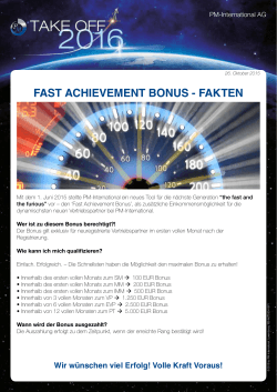 fast achievement bonus - fakten - PM