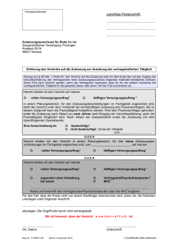 Erklärung des Verzichts auf die Zulassung zur