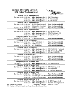 Spielplan 2015 / 2016 Vorrunde SKC "Adler" Neckargemünd