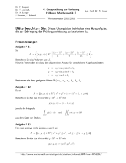 H&ouml;here Mathematik 3 Bitte beachten Sie: Dieses &Uuml;bungsblatt