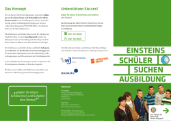 EINSTEINS SCHÜLER SUCHEN AUSBILDUNG