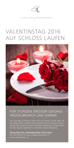 Dinner Menu  - Schloss Laufen am Rheinfall