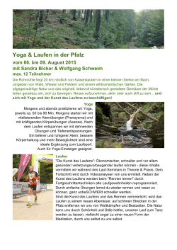 Yoga & Laufen in der Pfalz