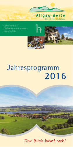 Jahresprogramm - Allg&auml;u