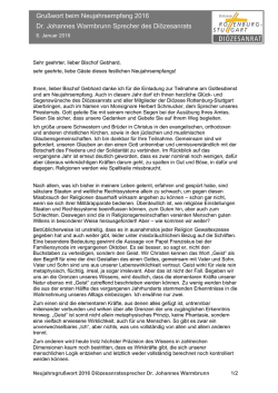 Gru&szlig;wort beim Neujahrsempfang 2016 Dr. Johannes Warmbrunn
