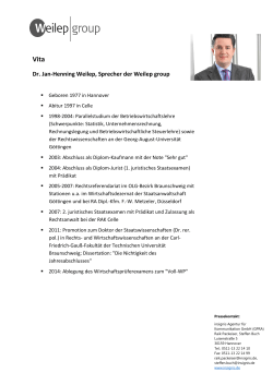 Dr. Jan-Henning Weilep, Sprecher der Weilep group