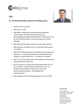 Dr. Jan-Henning Weilep, Sprecher der Weilep group