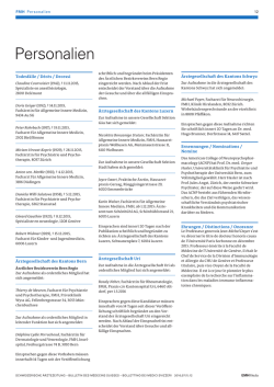 Personalien - Schweizerische Ärztezeitung