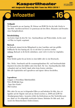 Infozettel - Jungwacht Blauring Rüti-Tann