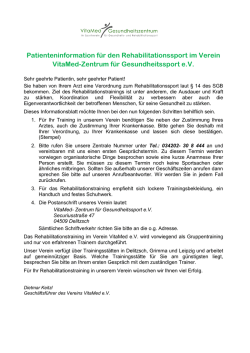 Patienteninformation für den Rehabilitationssport beim Verein