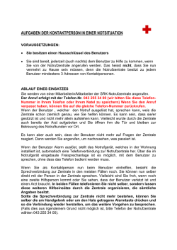 Aufgaben für Kontaktperson