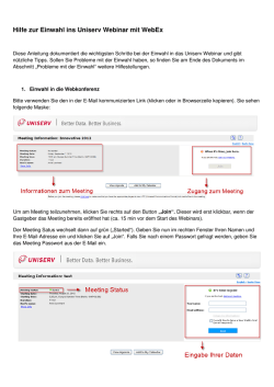 Hilfe zur Einwahl ins Uniserv Webinar mit WebEx