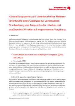Kurzstellungnahme des Börsenvereins zum Herunterladen