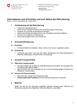 Informationen zum Einr&uuml;cken und Ablauf der Rekrutierung