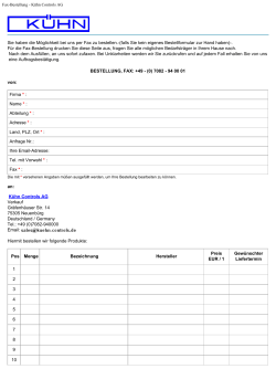 Fax-Bestellung - Kühn Controls AG
