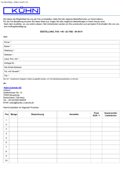 Fax-Bestellung - Kühn Controls AG