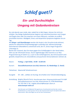 SCHLOF GUET !? Einschlafen und Durchschlafen