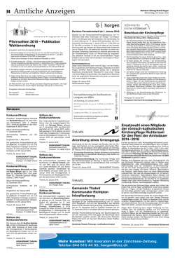 Inserat - Anordnung Ersatzwahl
