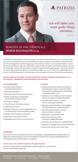 Ich will dabei sein, wenn gro&szlig;e Dinge entstehen.