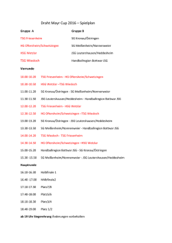Draht Mayr Cup 2016 &ndash; Spielplan