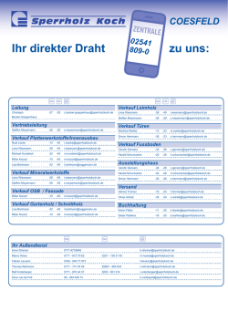 Ihr direkter Draht zu uns: