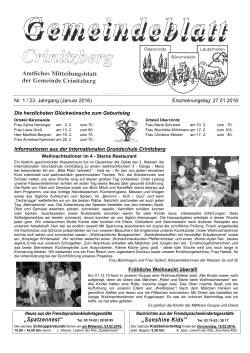 Ausgabe Januar 2016 - Gemeinde Crinitzberg
