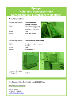 Spargel Kühl- und Schockschrank Sortierband mit - rwg