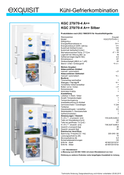 Produktdatenblatt KGC270/70-4 A++ Kühl