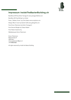 Impressum InsideTheBaxterBuilding.ch