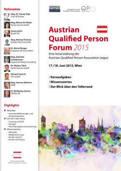 Austrian Qualified Person Forum2015 - GMP
