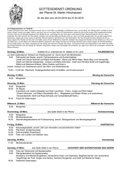 Gottesdienstanzeiger vom 20.03.2016 bis 27.03.2016