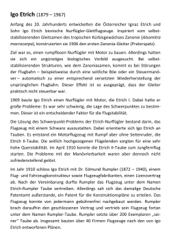 Igo Etrich (1879 &ndash; 1967) - Bionik