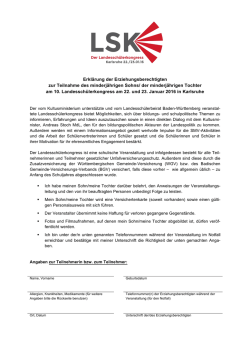 Erklärung der Erziehungsberechtigten zur Teilnahme des