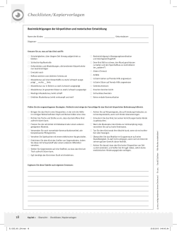 Checklisten / Kopiervorlagen