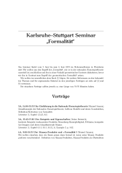 Karlsruhe–Stuttgart Seminar ”Formalität“