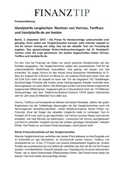 Handytarife vergleichen: Rechner von Verivox, Tariffuxx und