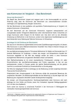 eea-Kommunen im Vergleich &ndash; Das Benchmark