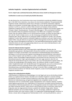 Indirekte Vergleiche &ndash; zwischen