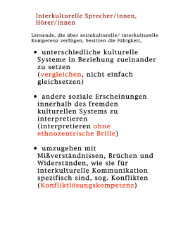 Interkulturelle/r Sprecher/in