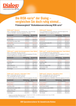 Die RISK-vario® der Dialog – vergleichen Sie doch ruhig einmal